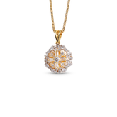 Gold-Plated White Crystal Pendant Set